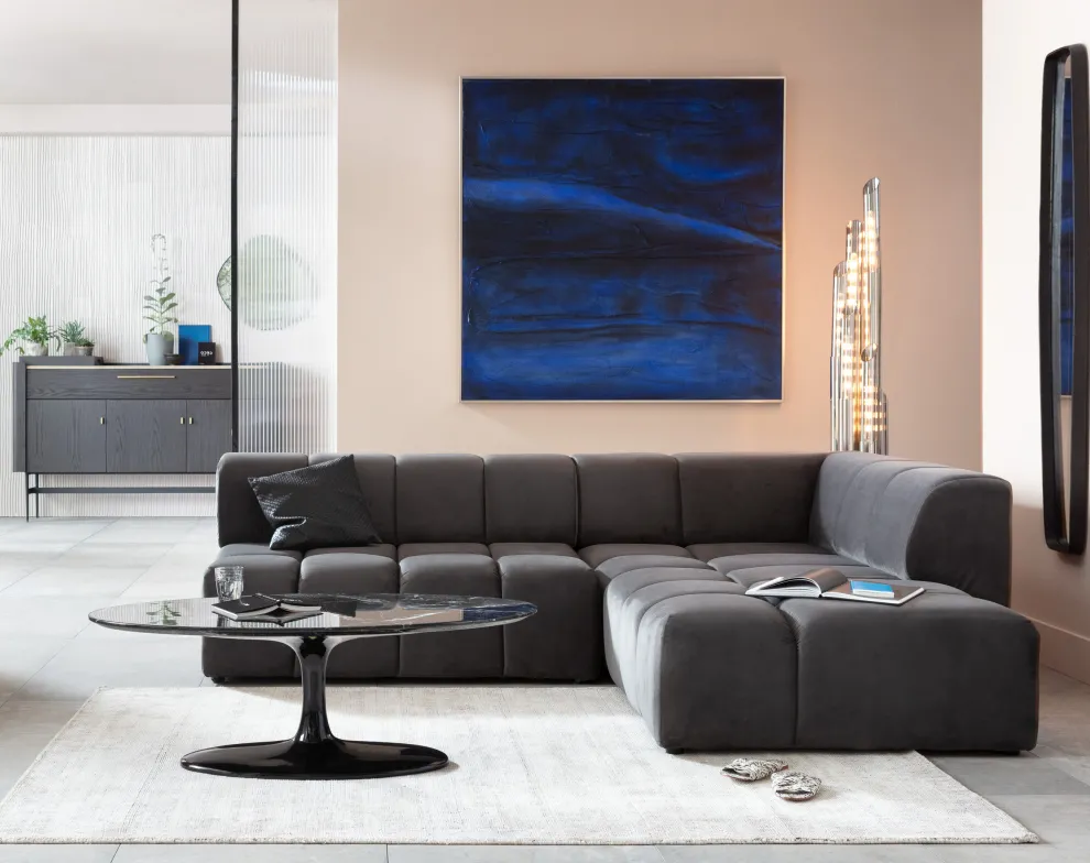 Acrylschilderij Abstract Deep Blauw 155x155cm