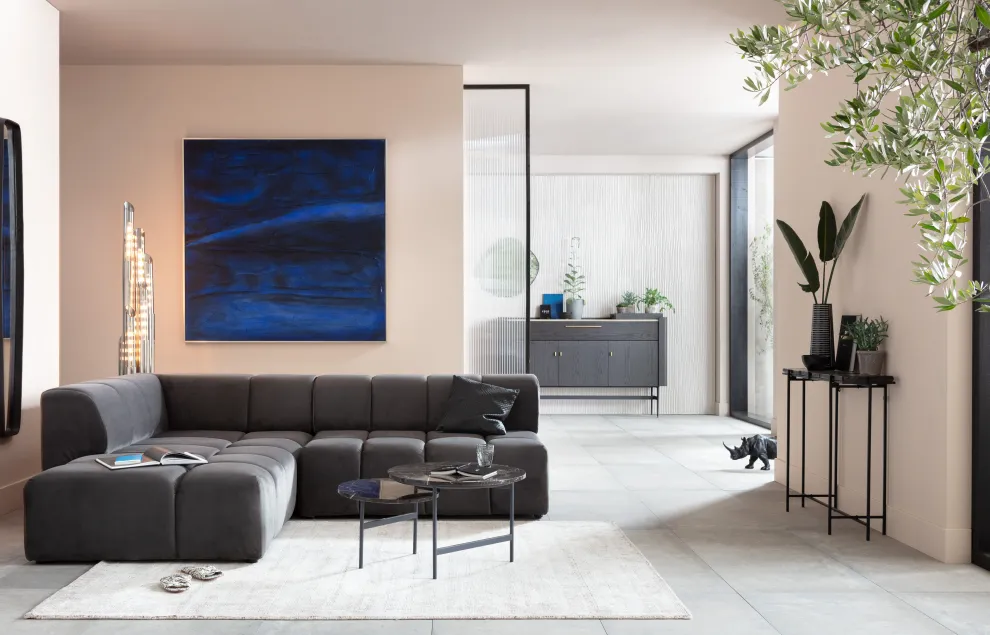 Acrylschilderij Abstract Deep Blauw 155x155cm