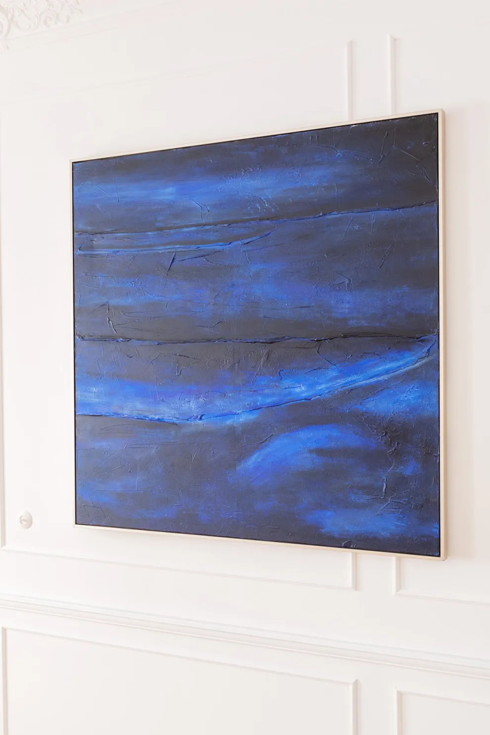 Acrylschilderij Abstract Deep Blauw 155x155cm