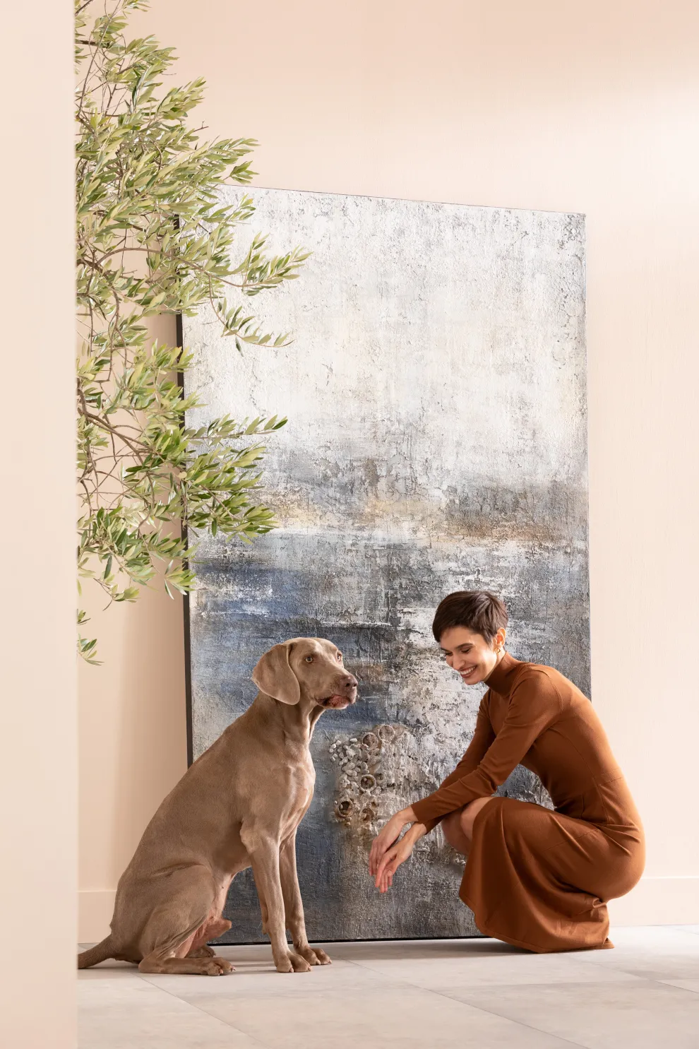 Acrylschilderij Abstract Into The Night 210x120cm