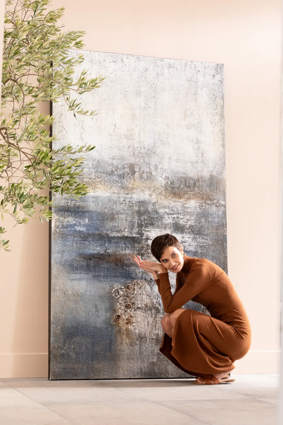 Acrylschilderij Abstract Into The Night 210x120cm