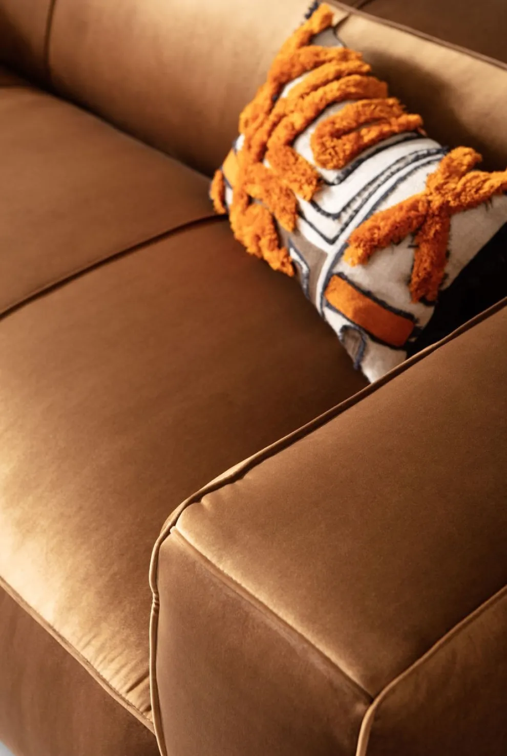 Bank Cubetto 3-Zits Fluweel Bruin