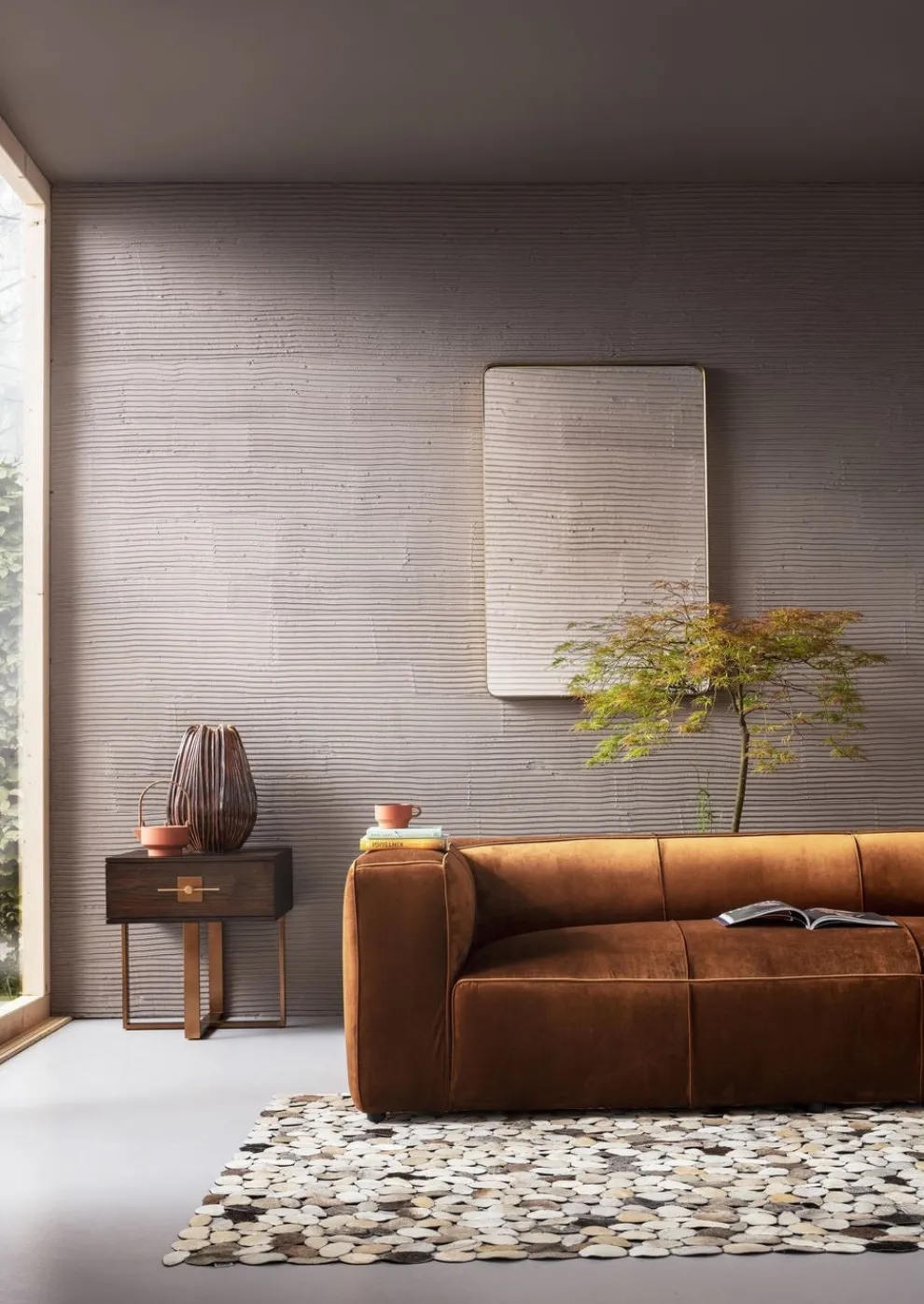 Bank Cubetto 3-Zits Fluweel Bruin