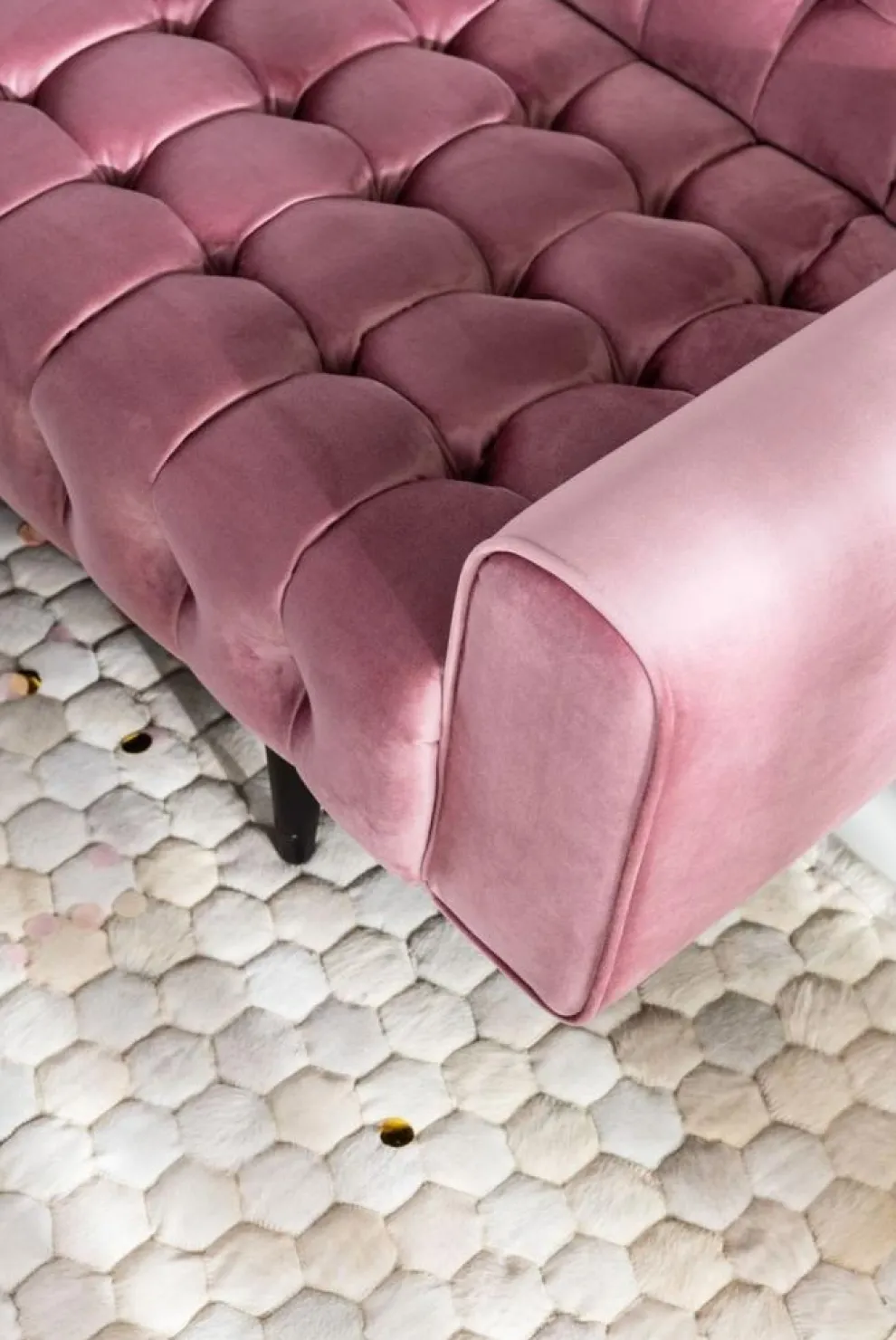 Bank Milchbar 3-Zits Fluweel Roze