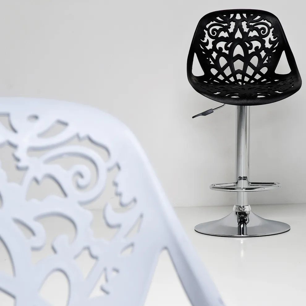 Barkruk Ornament Wit