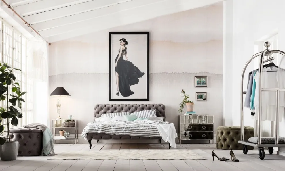 Bed Desire Fluweel Zilvergrijs 180x200cm