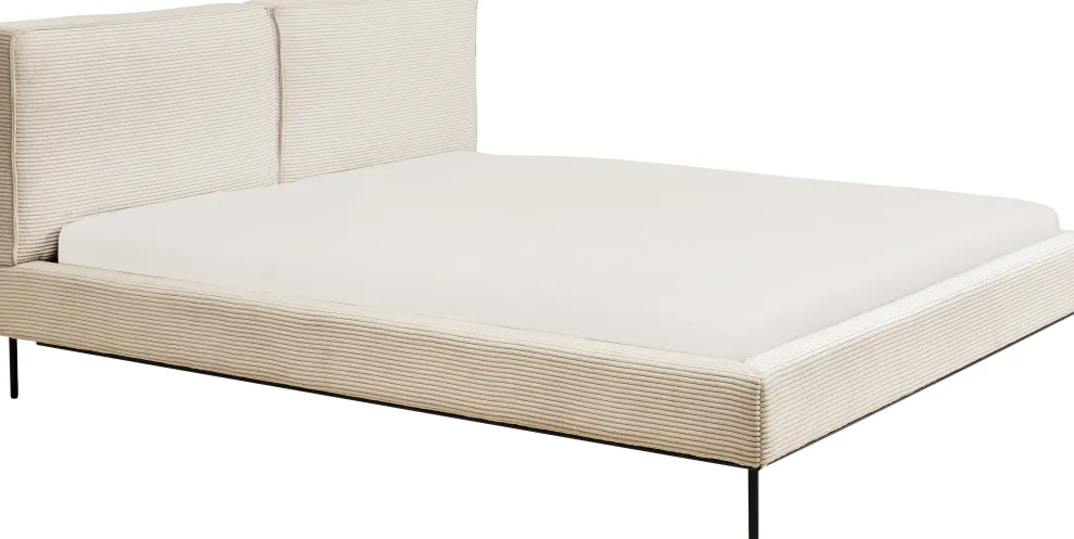 Bed East Side Cord Creme 160x200cm