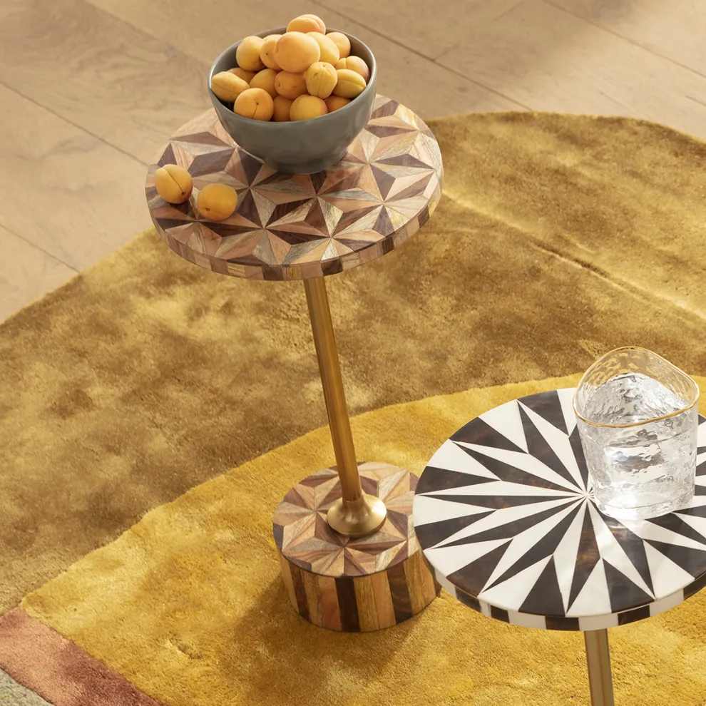 Bijzettafel Domero Geo Brown Ø40cm