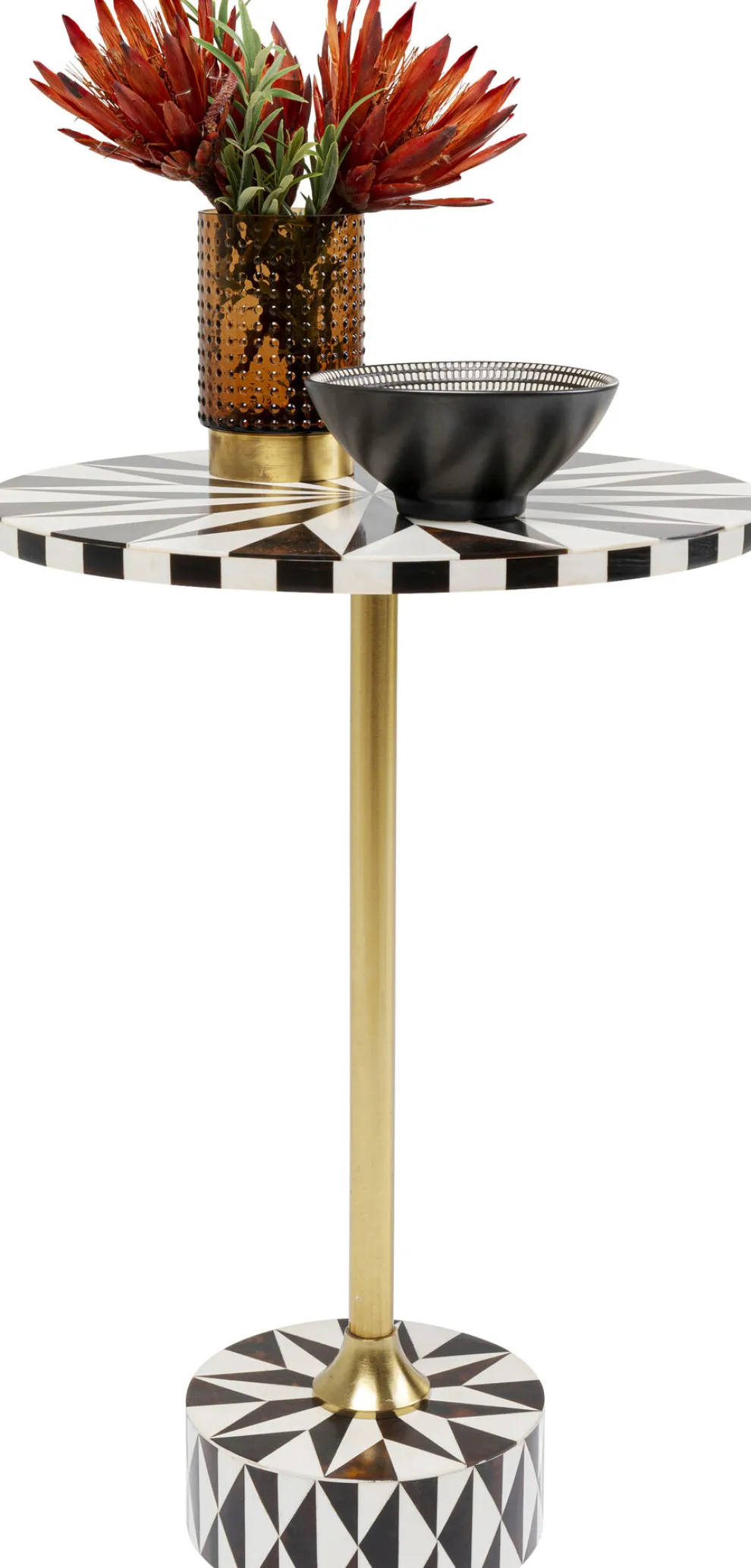 Bijzettafel Domero Star Brown White Ø40cm