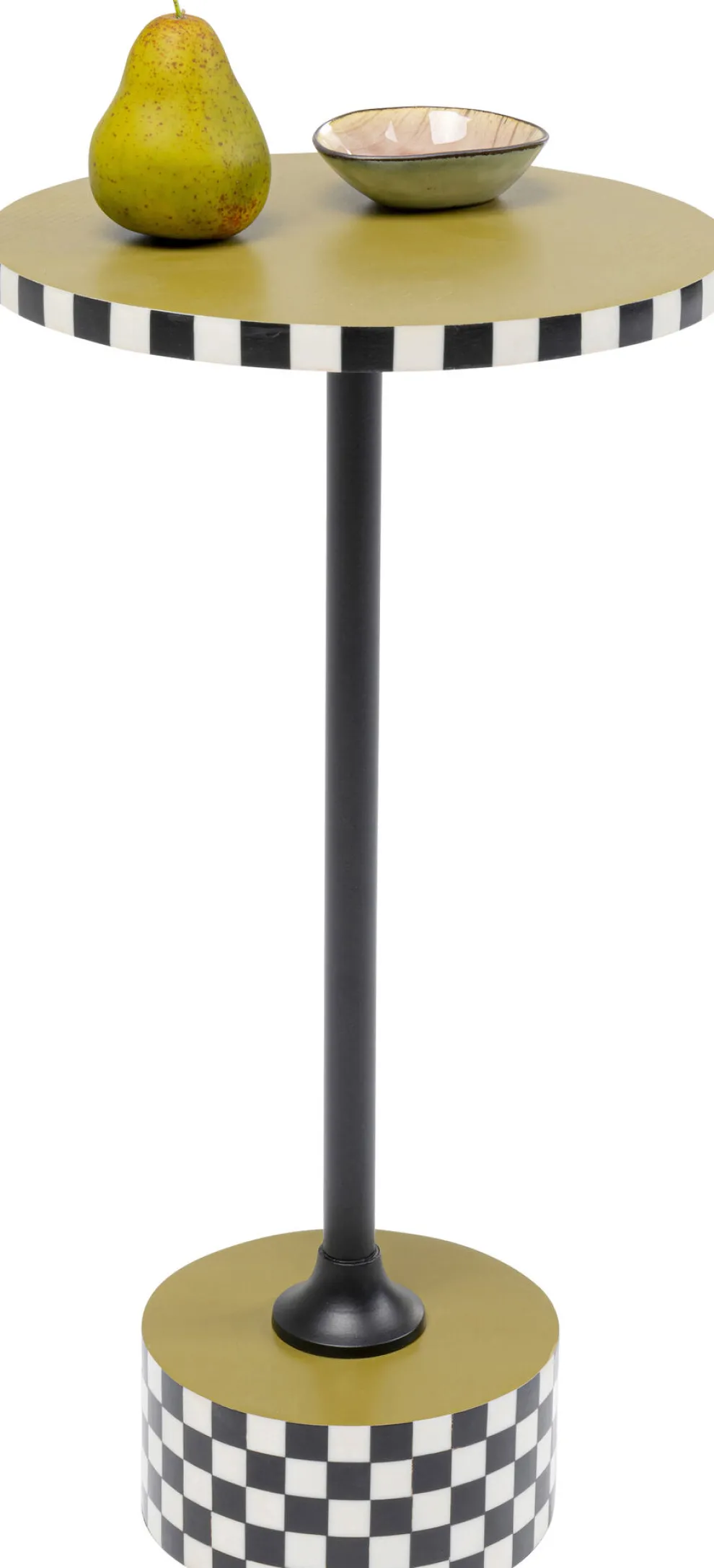Bijzettafel Domero Checkers Olive Ø25cm