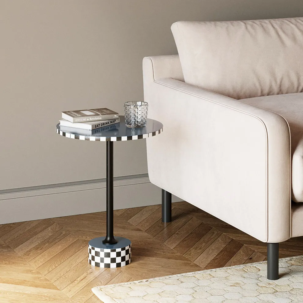 Bijzettafel Domero Race Blue Ø40cm