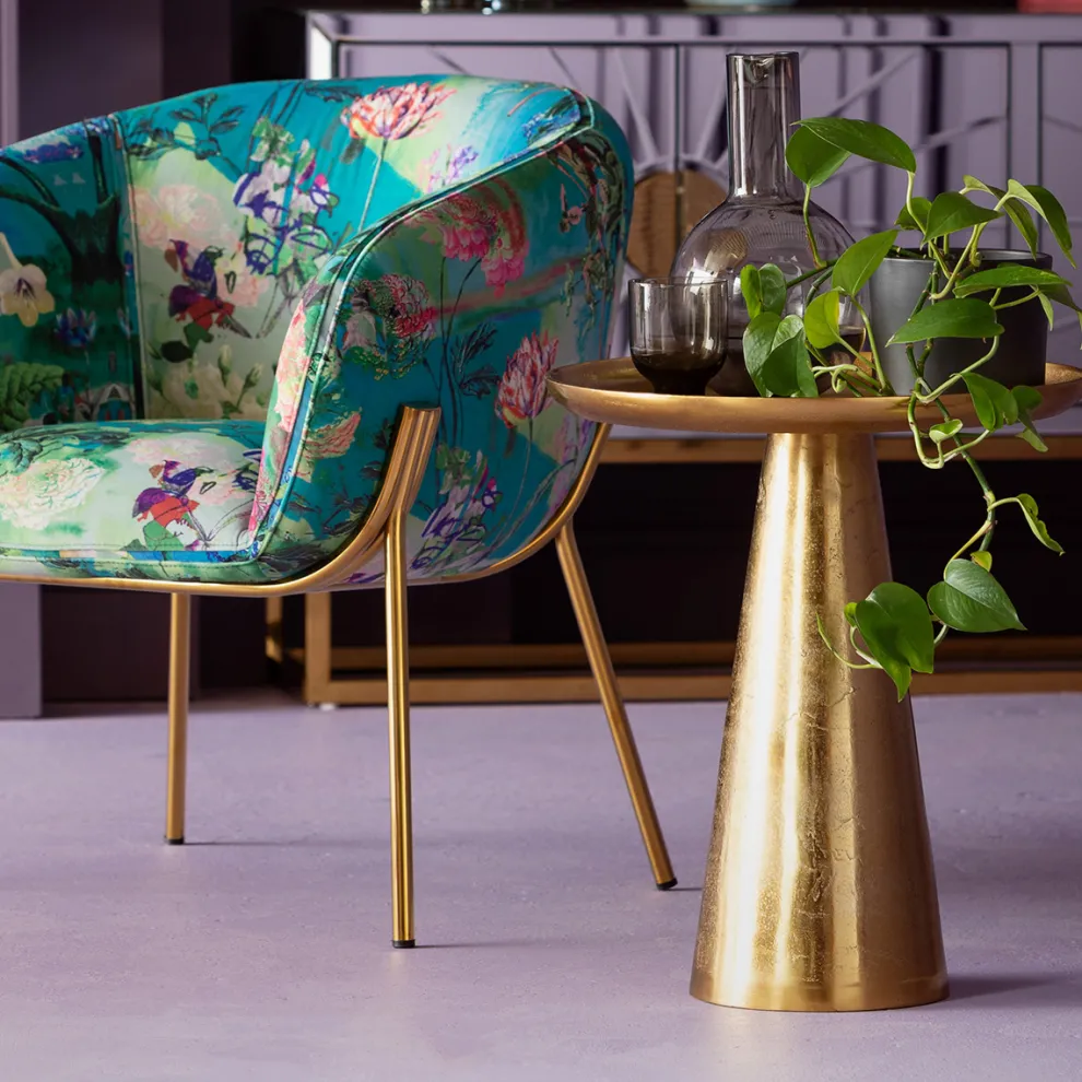 Bijzettafel Plateau Uno Messing Ø45cm