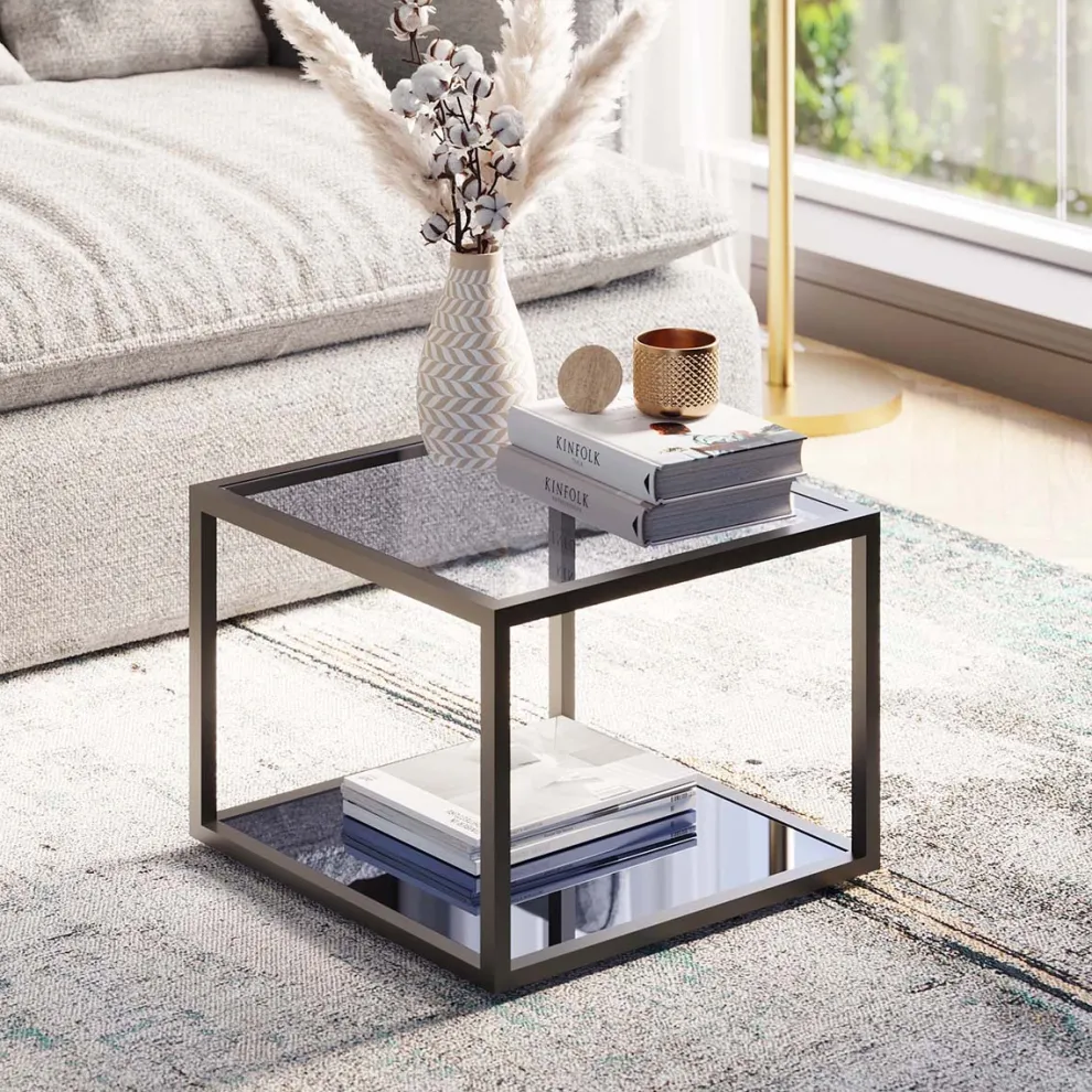 Bijzettafel Quadro Black 50x50cm