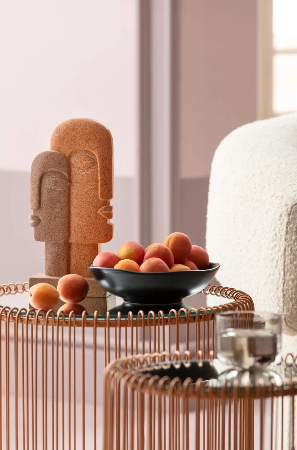 Bijzettafel Wire Koper (2-delig) Ø44cm