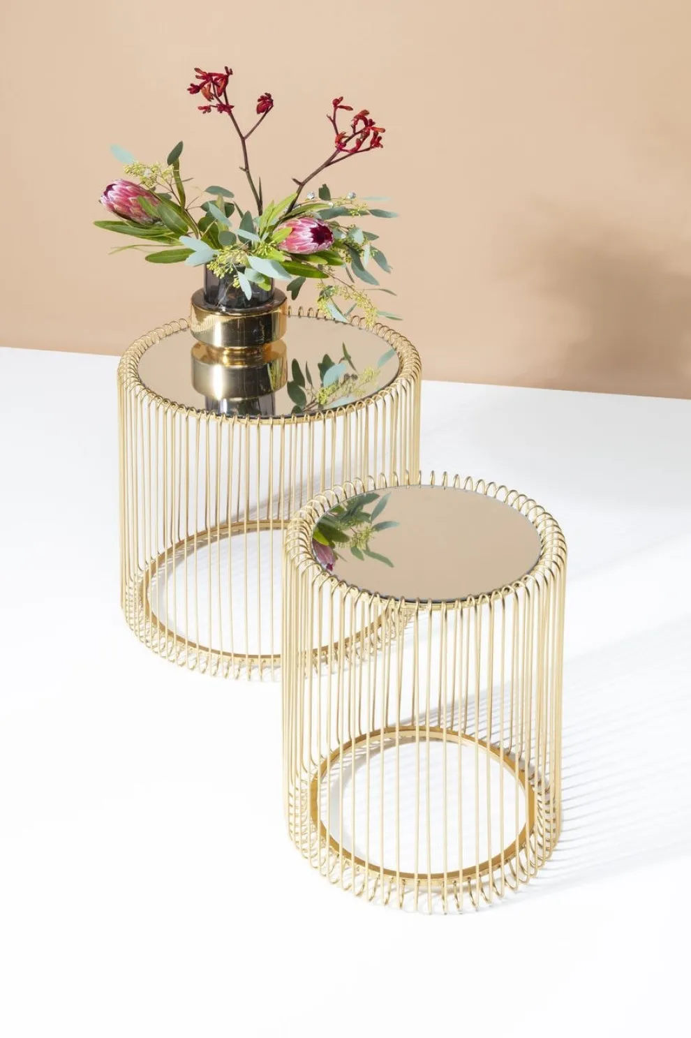 Bijzettafel Wire Messing (2-delig) Ø44cm