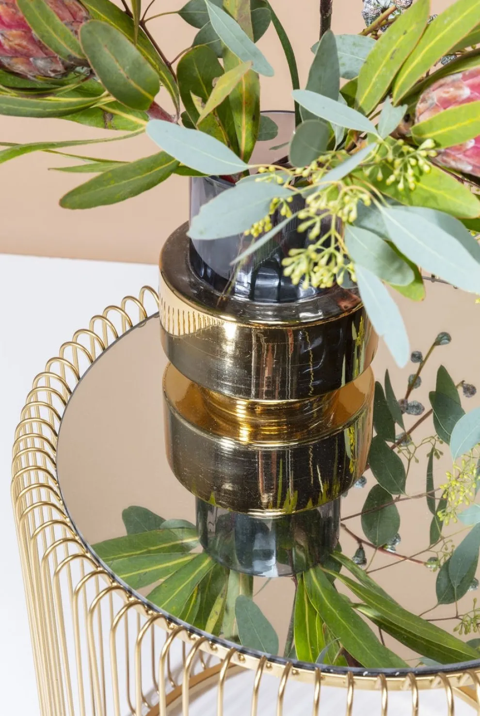 Bijzettafel Wire Messing (2-delig) Ø44cm