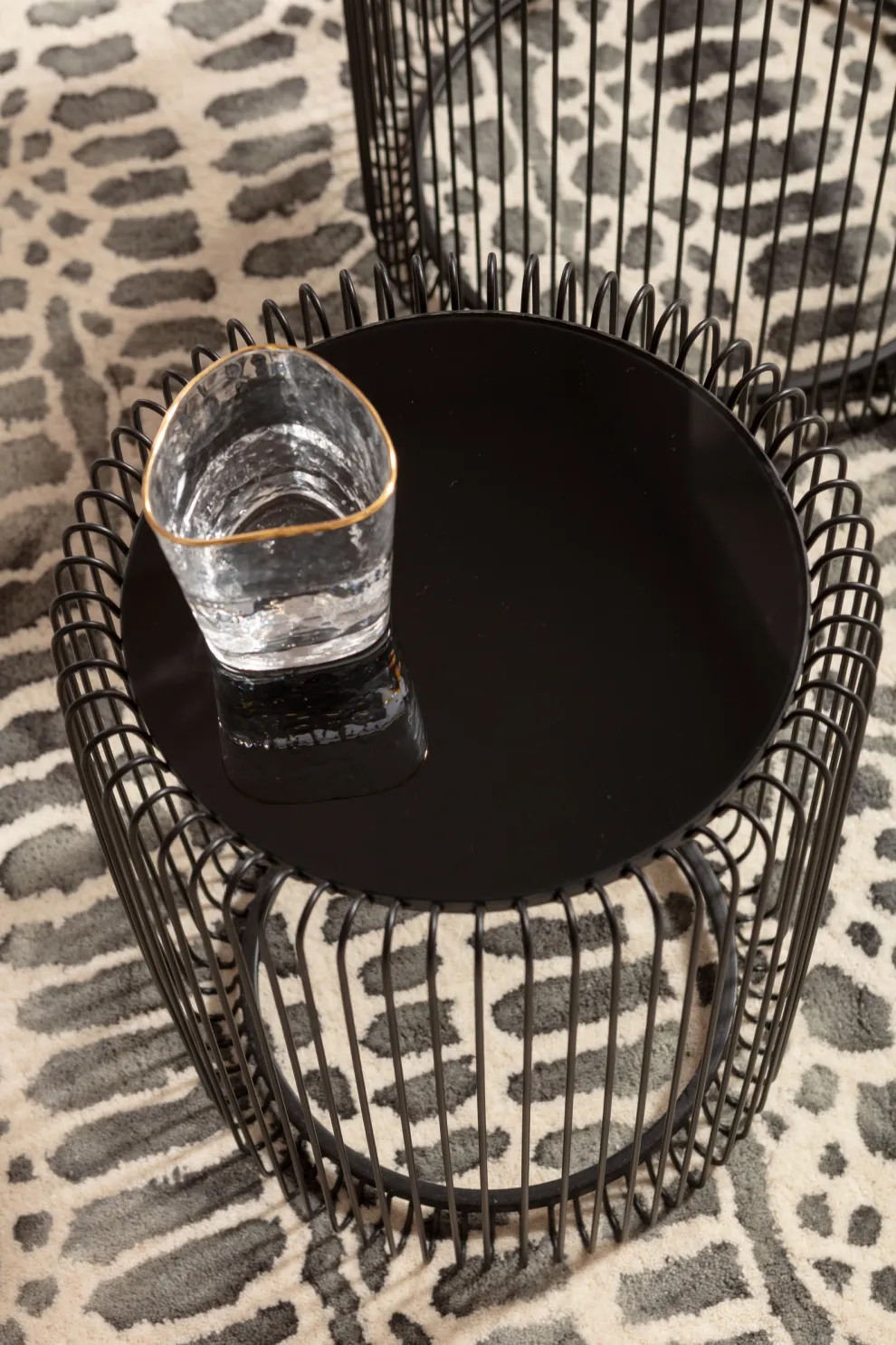 Bijzettafel Wire Zwart (2-delig) Ø44cm