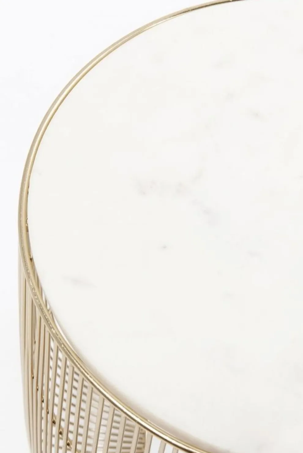 Bijzettafel Wit Marmeren Messing Ø32cm
