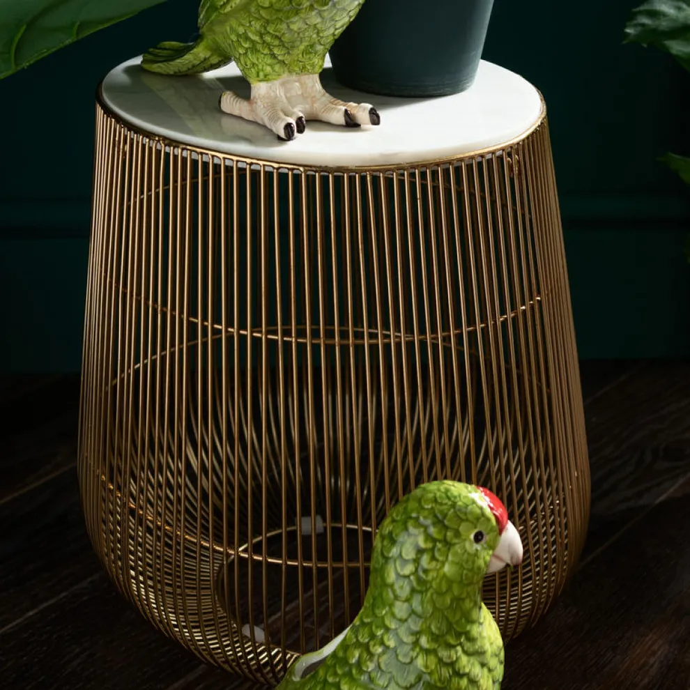 Bijzettafel Wit Marmeren Messing Ø32cm