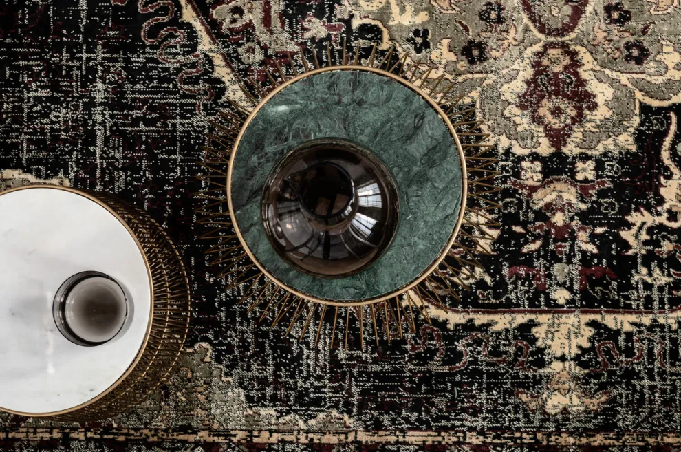 Bijzettafel Wit Marmeren Messing Ø32cm