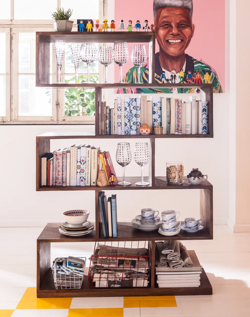 Boekenkast Authentico Zick Zack 180x100cm