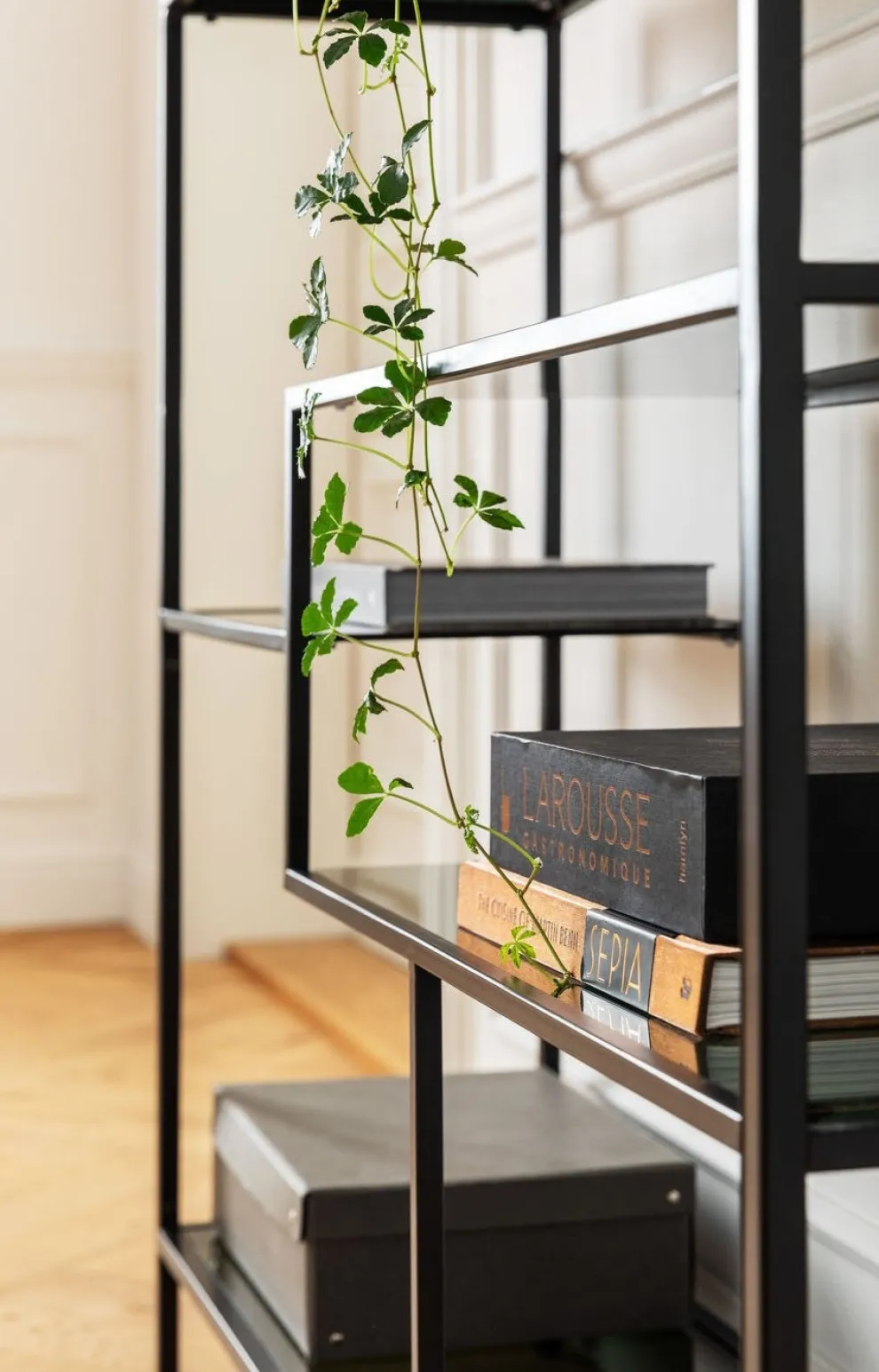 Boekenkast Loft Zwart 195x115cm