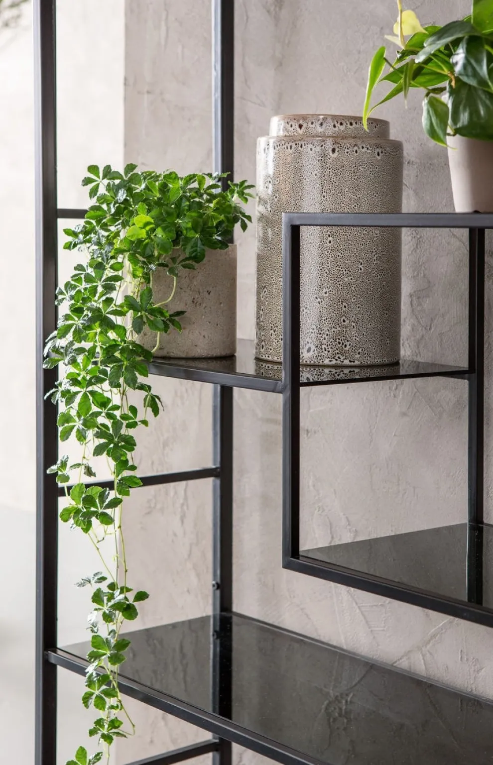 Boekenkast Loft Zwart 195x115cm