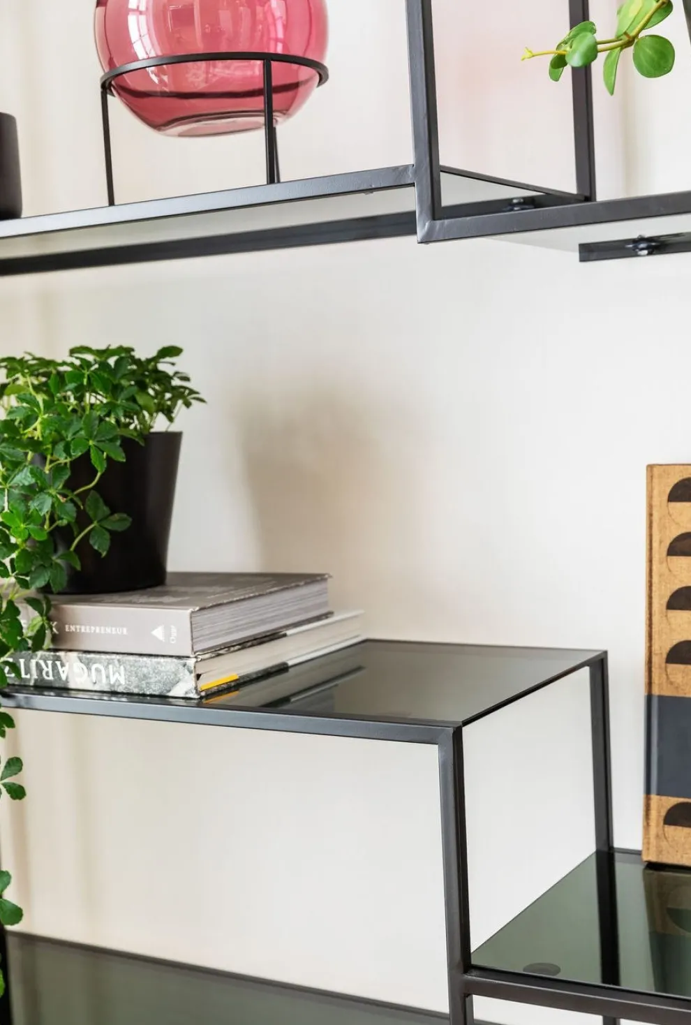 Boekenkast Loft Zwart 195x115cm