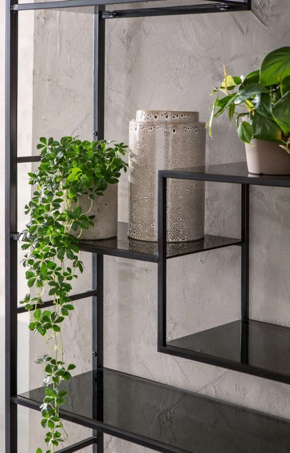 Boekenkast Loft Zwart 195x115cm