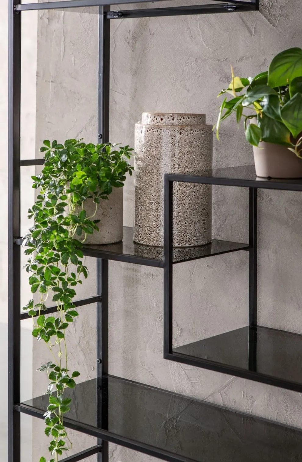 Boekenkast Loft Zwart 195x115cm