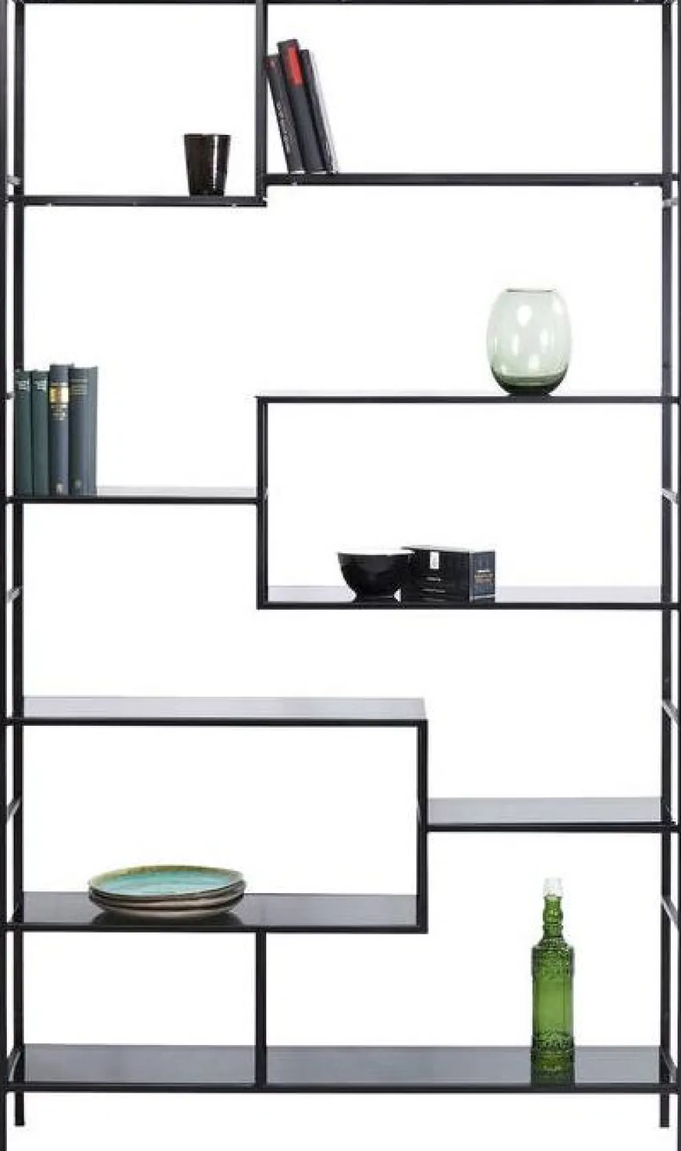 Boekenkast Loft Zwart 195x115cm