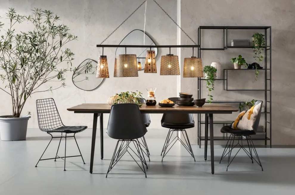 Boekenkast Loft Zwart 195x115cm