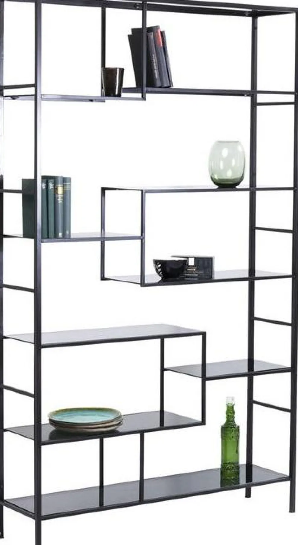 Boekenkast Loft Zwart 195x115cm