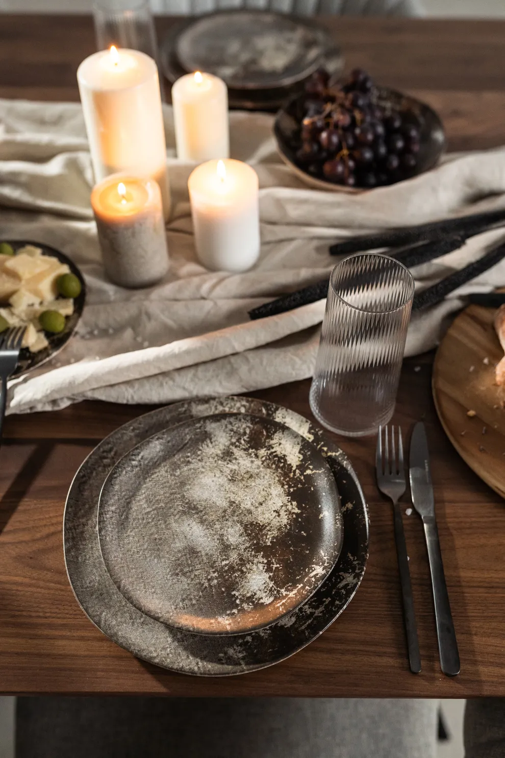 Bord Savannah Brown/Grey Matt Ø26cm