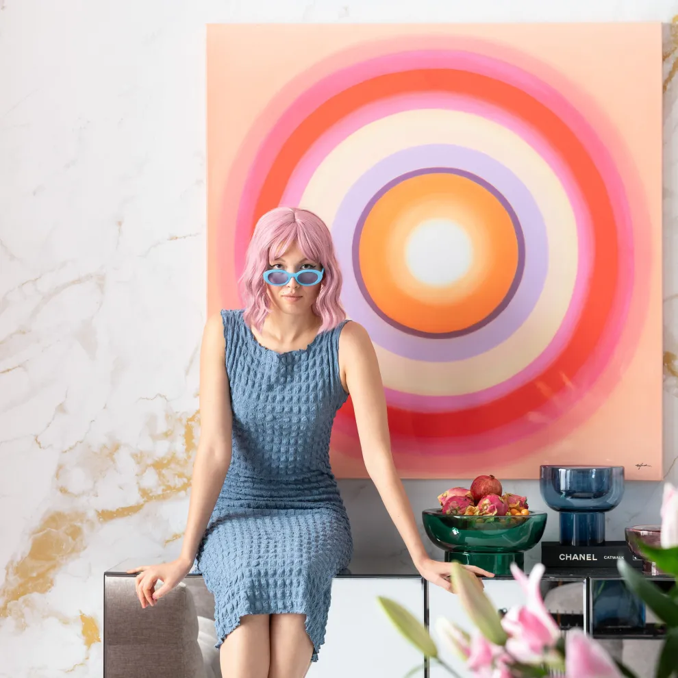 Canvas Tendency Circle Pink 120x120cm