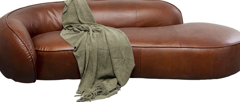 Chaise Longue Wonder Leather Brown 252cm