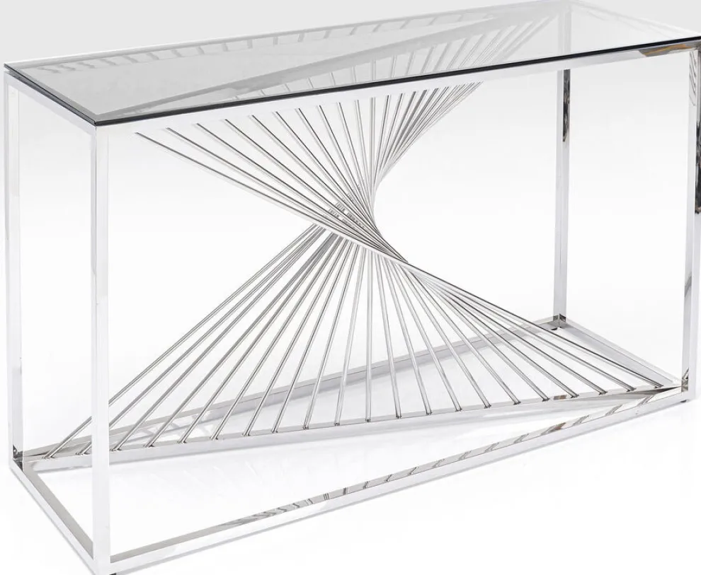 Console Laser Zilver Helder Glas 120x40cm
