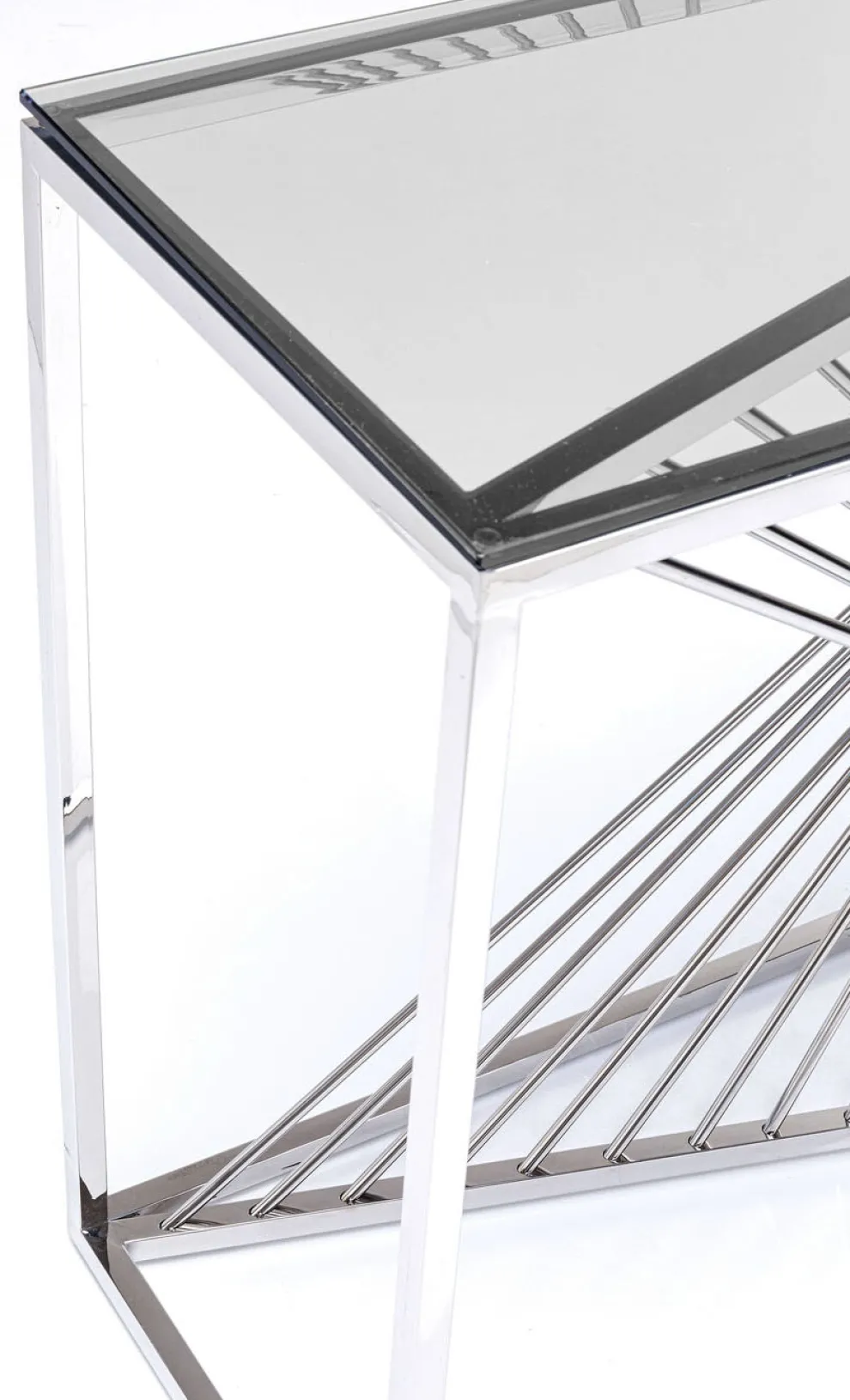 Console Laser Zilver Helder Glas 120x40cm