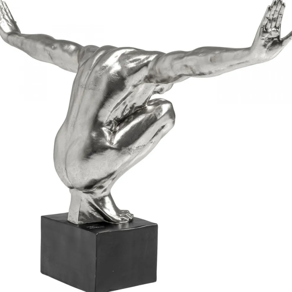 Decofiguur Atleet XL Zilver