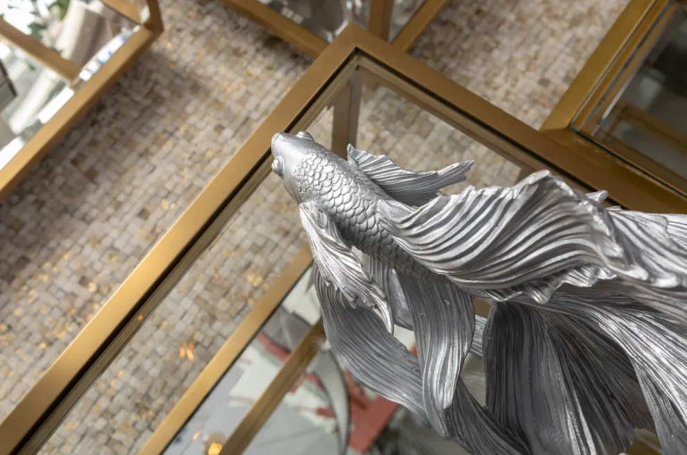 Decofiguur Betta Fish Zilver Klein