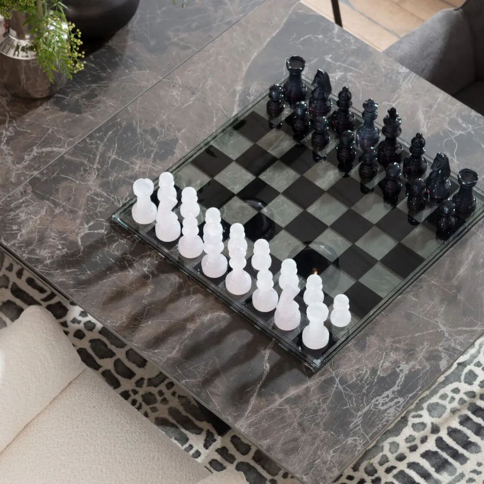 Decofiguur Chess Transparent 60x60cm