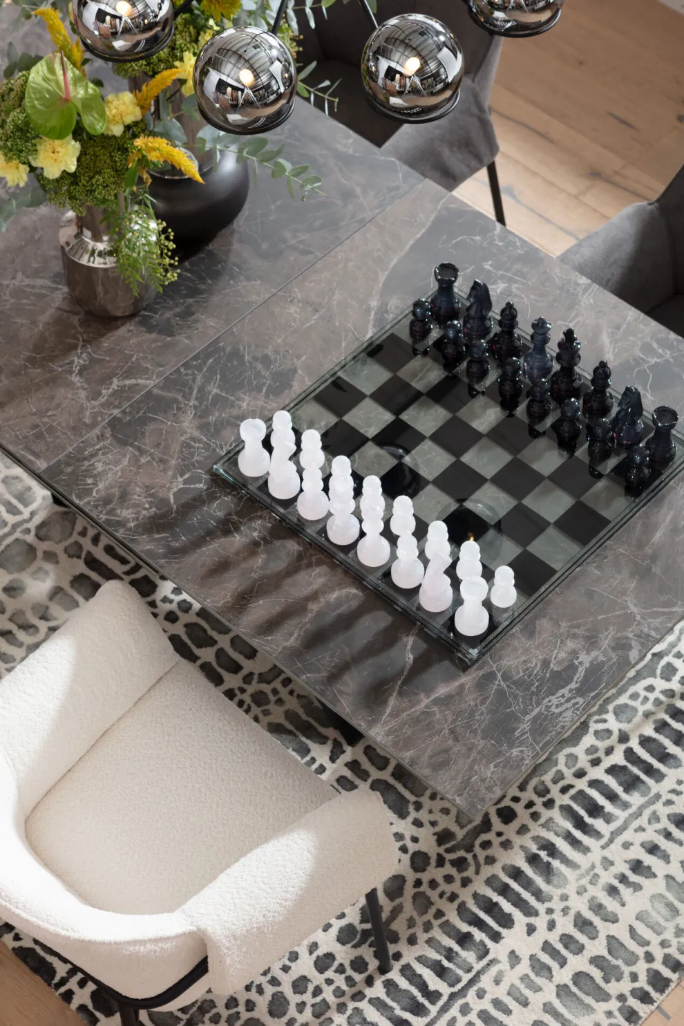 Decofiguur Chess Transparent 60x60cm