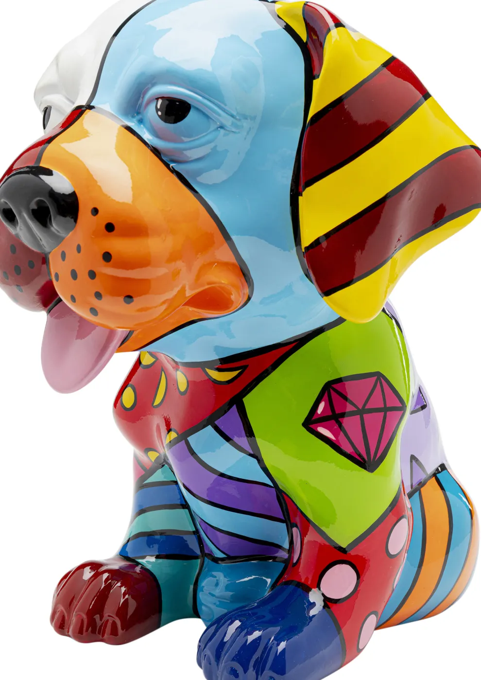 Decofiguur Dog Patchwork 35cm