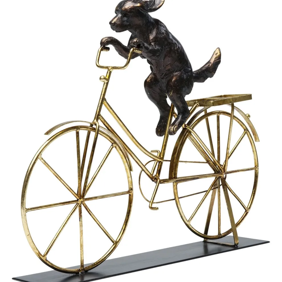Decofiguur Dog With Bicycle