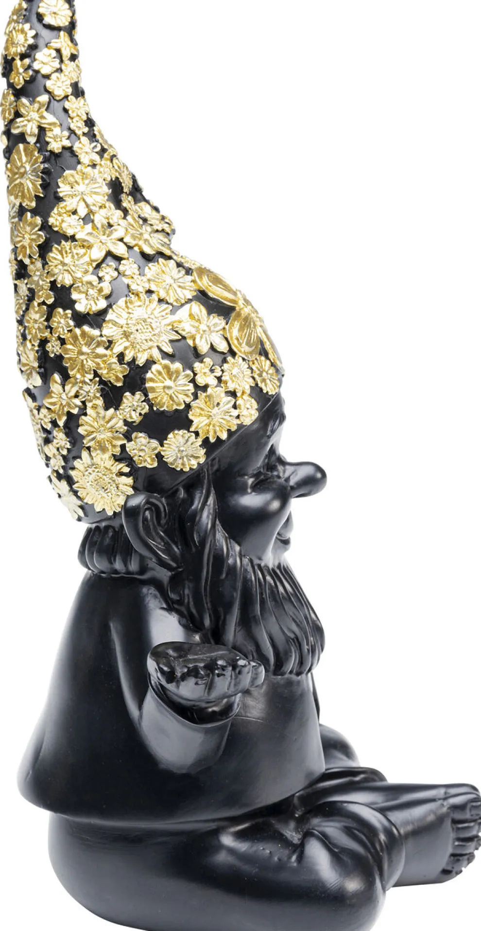 Decofiguur Dwerg Meditatie Zwart Goud 19cm