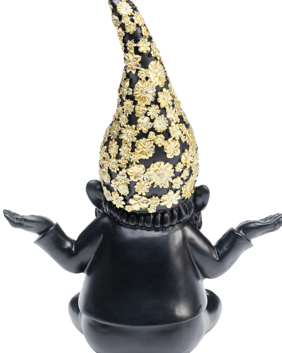 Decofiguur Dwerg Meditatie Zwart Goud 19cm