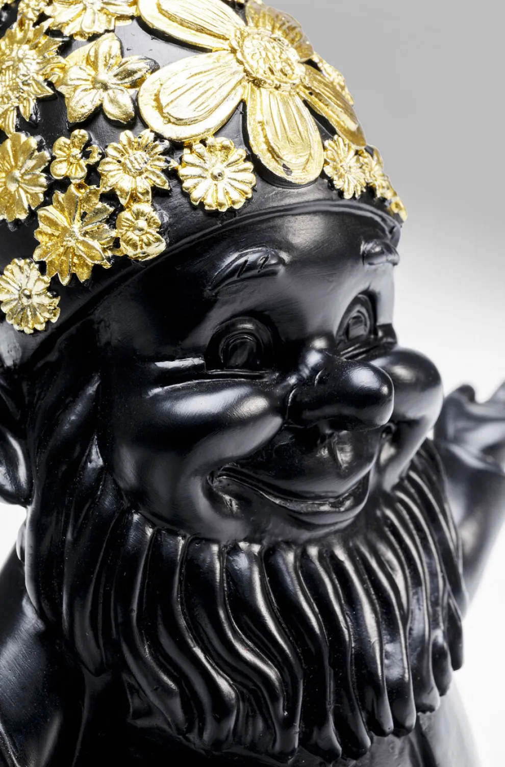 Decofiguur Dwerg Meditatie Zwart Goud 19cm