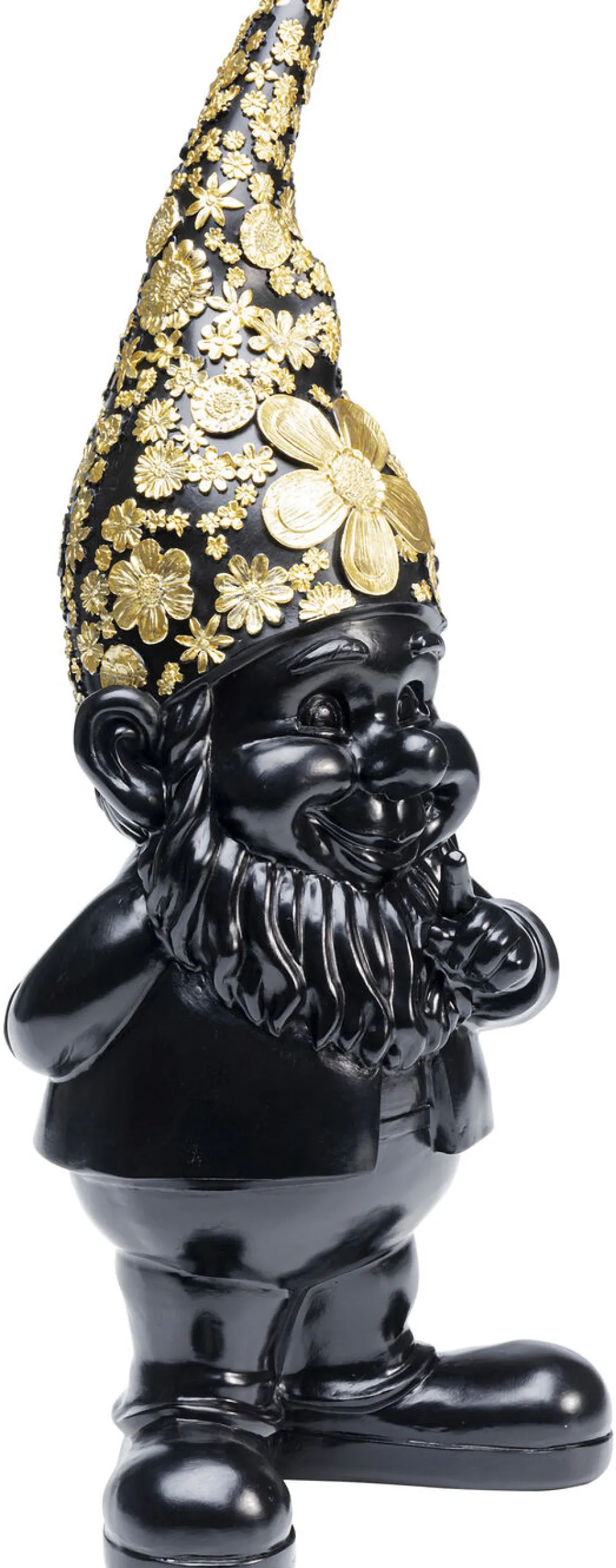Decofiguur Dwerg Staand Zwart Goud 46cm