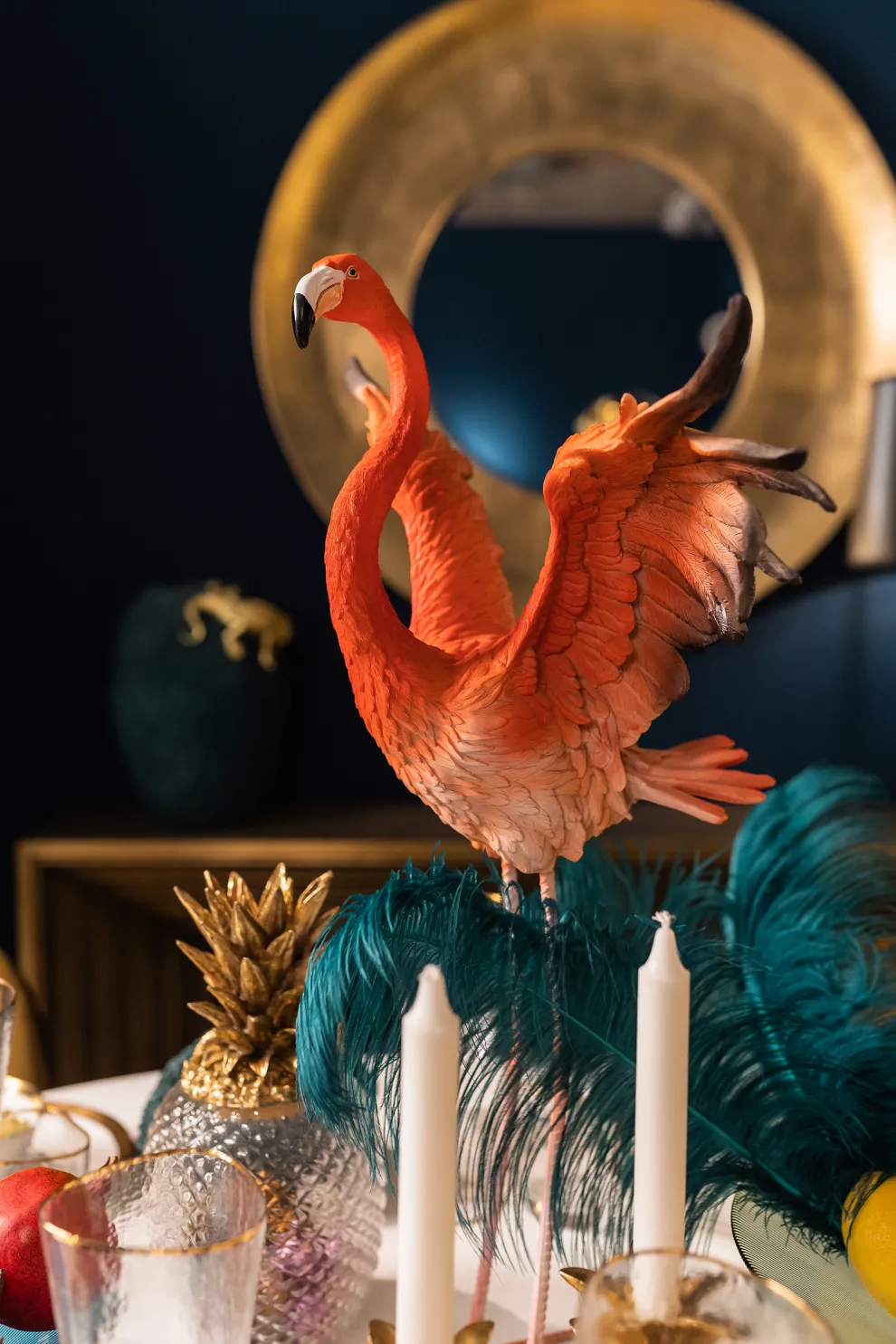 Decofiguur Flamingo Road Fly 66cm