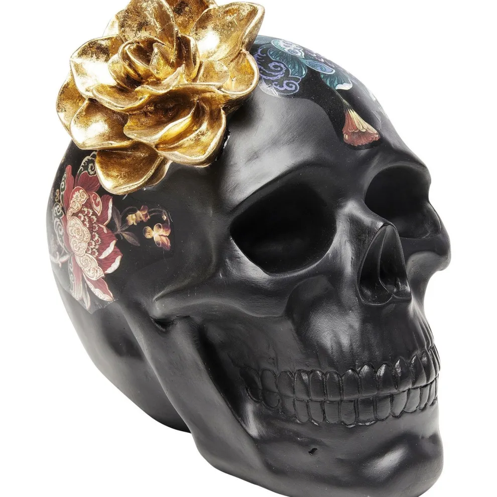 Decofiguur Flower Skull 22cm